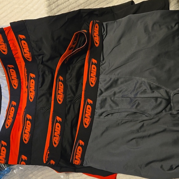 AND1 Men's Light Gray Boxer Briefs with Black and Orange Waistband 5 Pair - Picture 6 of 6